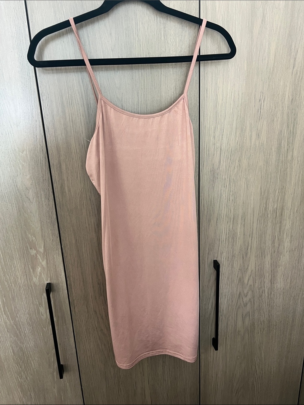 Women’s Slip Dress - Blush Pink Satin Camisole